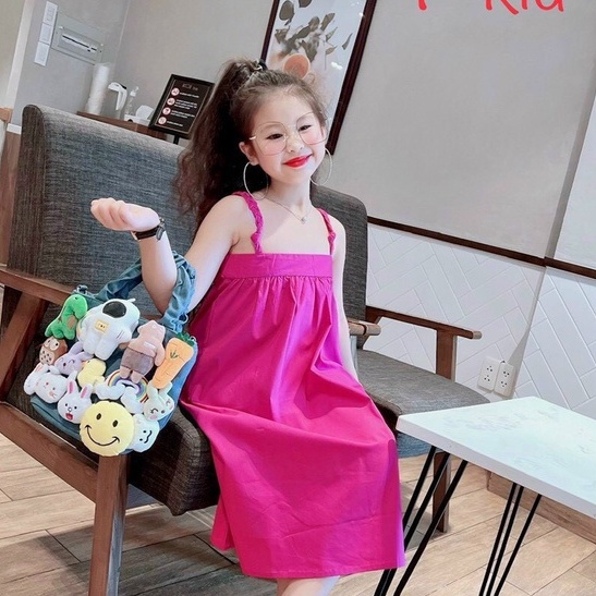 VAY56 -   Váy bé gái, Váy đi biển cho bé gái, 2 dây, chất thô trơn từ 10-20kg, Richkid123