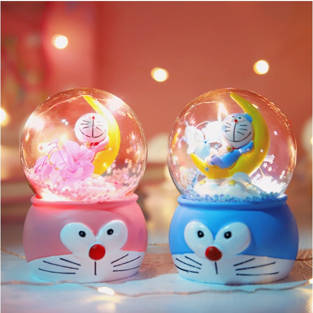 Đèn Ngủ Doraemon Siêu Dễ Thương Hình Quà Cầu Pha Lê, Decor Trang Trí, Quà Tặng Tặng Sinh Nhật, Lưu Niệm