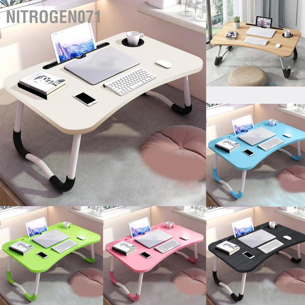 Bàn máy tính xách tay cho trẻ em với khe để máy tính bảng và lỗ cốc có thể gập lại cho phòng ngủ hộ gia đình