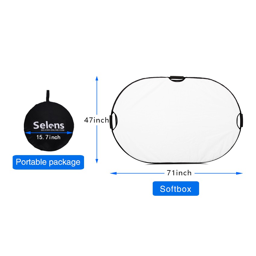 Selens Đèn Phản Quang 5 Trong 1 Kích Thước 120x180cm Có Thể Gập Lại Tiện Dụng