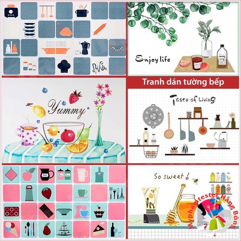 (SIÊU RẺ) Giấy dán tường trang trí bếp, miếng dán bếp chống bắn dầu mỡ, chịu nhiệt cao