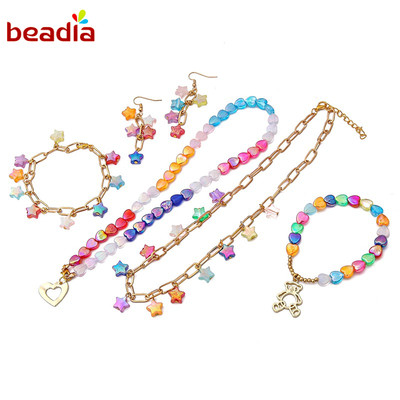 Beadia Hạt Nhựa Acrylic Nhiều Màu Hình Trái Tim/Ngôi Sao/Trái Tim Hàng Mới Dùng Làm Trang Sức