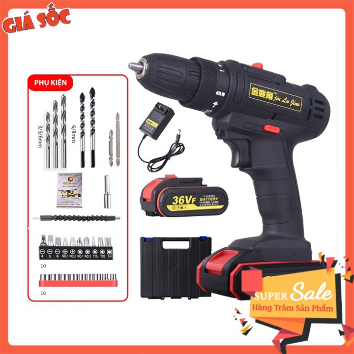 (Loại Tốt) Máy Khoan Pin Bắn Vít 36V - full hộp phụ kiện