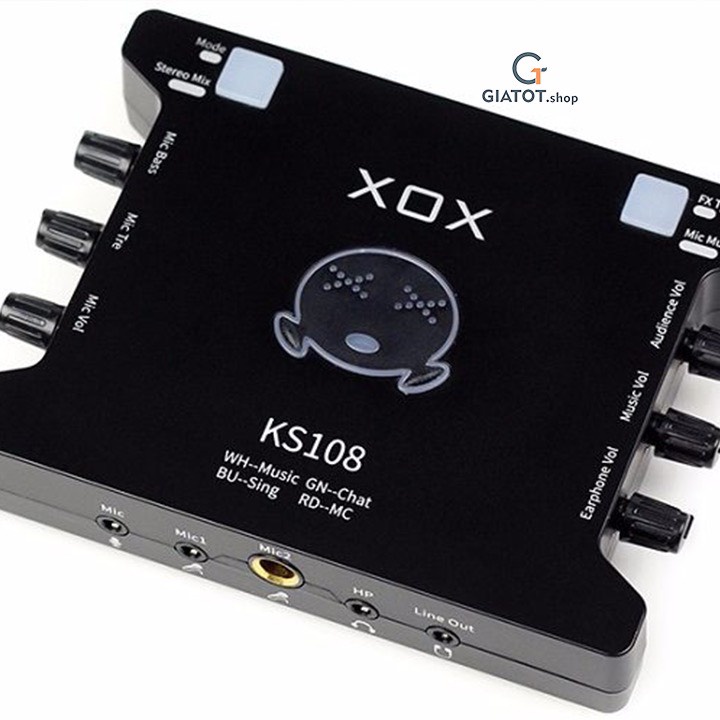 Sound Card XOX KS108 Bản Tiếng Anh. Chuyên Dùng Thu Âm, Karaoke, Livestream, Âm Thanh Sống Động. Bảo Hành 12 Tháng