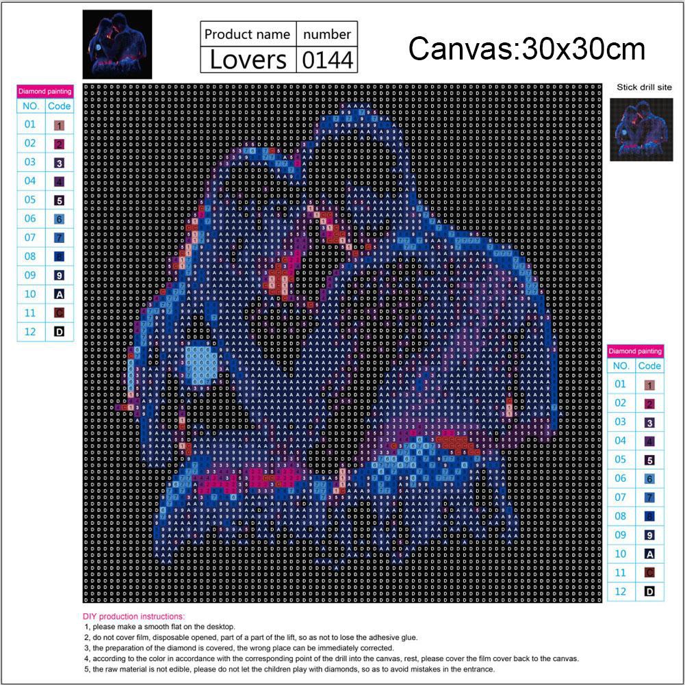 Couple Lovers 5D Full Drill Diamond Painting Embroidery DIY Cross Stitch