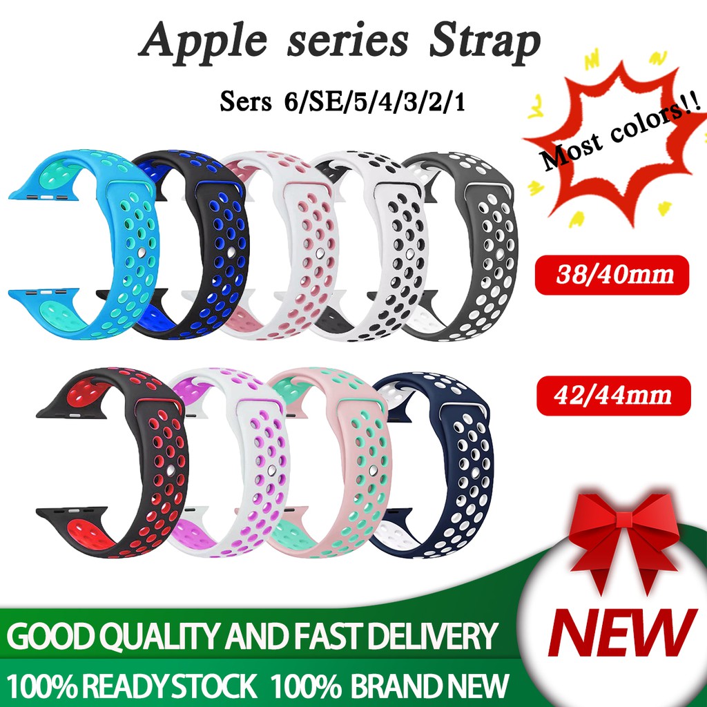 Apple Watch Strap đồng hồ điện tử series 6 5 4 3 2 1 SE 38mm 40mm dây apple Silicone Sport NIKE Strap 42mm 44mm đồng hồ apple watch