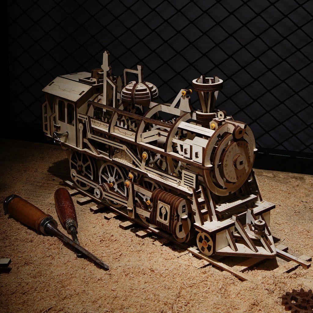 Mô hình Cơ động học Đầu Máy Xe Lửa Robotime Locomotive LK701