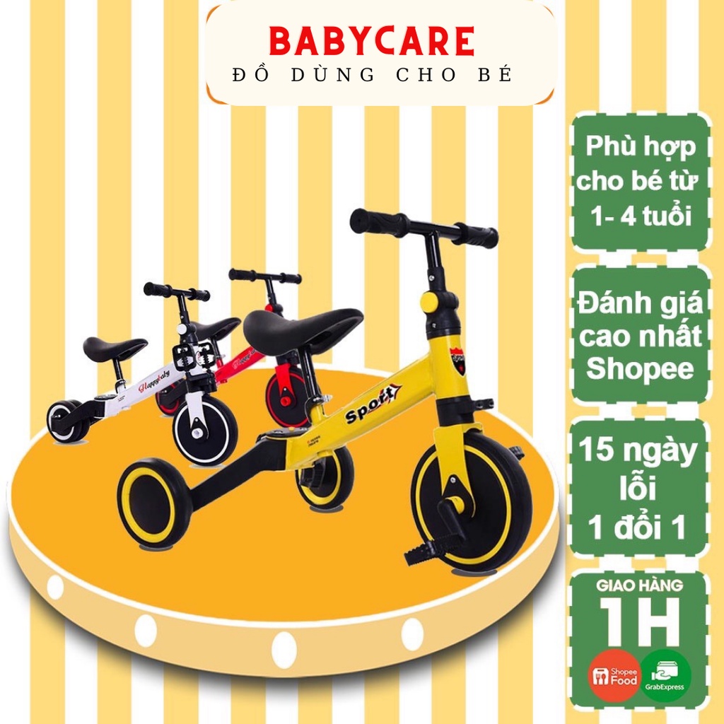 Xe chòi chân Sport cho bé 3 in 1 cao cấp mẫu xe thể thao cho bé từ 1-5 tuổi