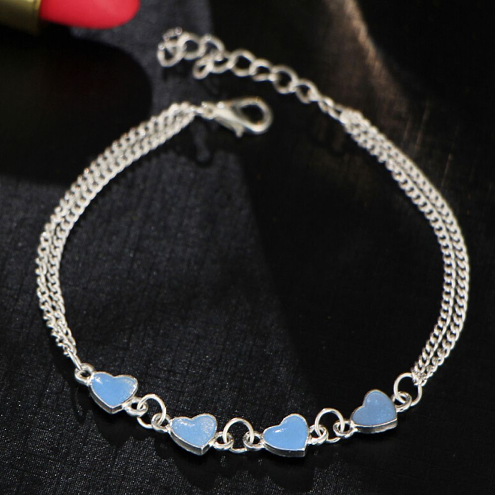 Vòng tây dây xích mặt trái tim phát sáng độc đáo cho nữ