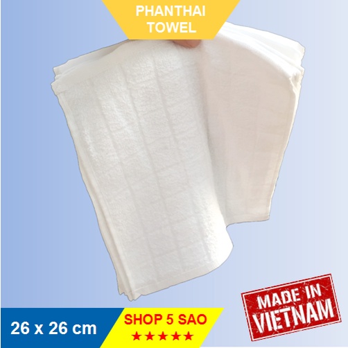 [HÀNG LOẠI 1] Khăn ăn nhà hàng/ vuông trắng/ đa năng - 26cmx26cm (23g)