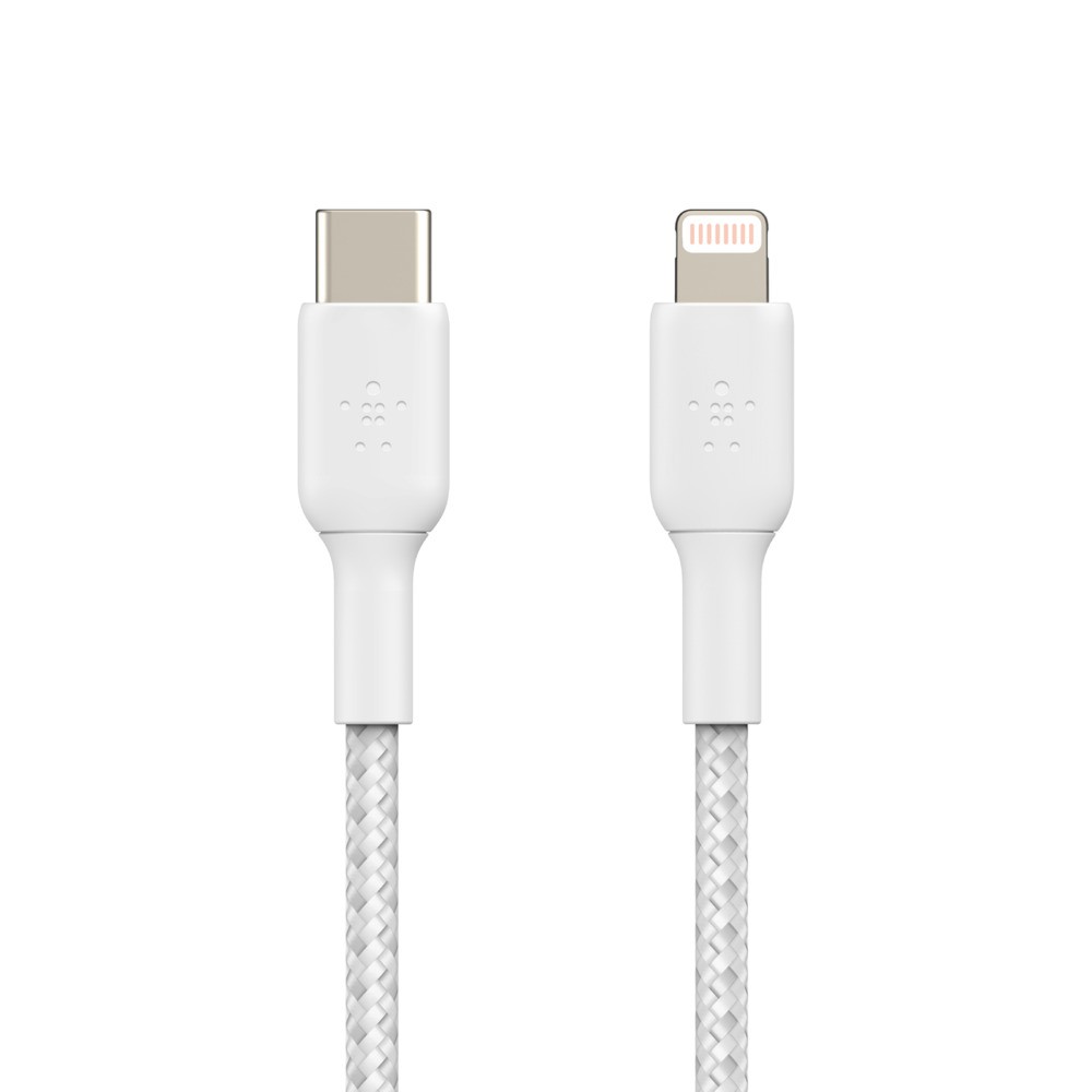 Cáp USB-C to Lightning BOOST CHARGE Belkin vỏ dù, chứng chỉ MFi, sạc nhanh 30W, 2m - hàng chính hãng