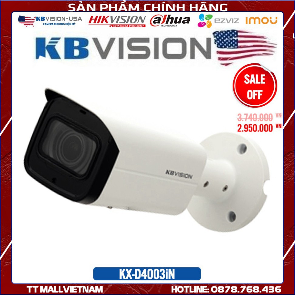 {Giá Tốt Nhất} Camera IP hồng ngoại dome 4.0 Mp KBVISION KX-D4003iN khử nhiễu chống ngược sáng