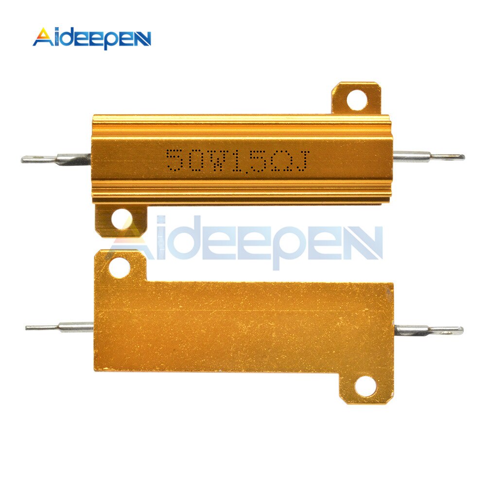 Điện trở vỏ nhôm 50w 5% 0.1~1k 0.1k 0.5 1 1.5 2 3 6 10 12 15 20 22 30 50 100 1k Ohm chất lượng cao