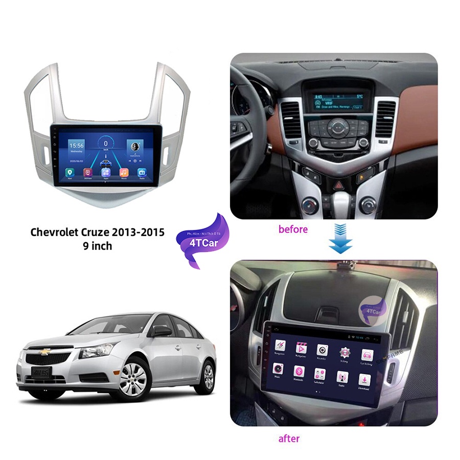 Mặt dưỡng Chevrolet Cruze 2014 - 2018 (9 inch) có CANBUS