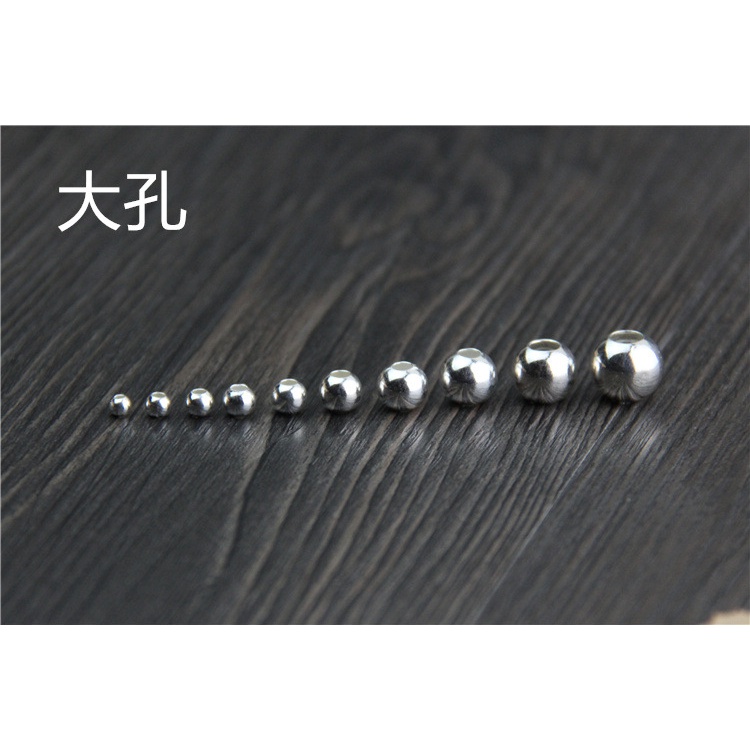 Bộ 10 Hạt Xâu Chuỗi Tròn Bằng Bạc Sterling S925 Dùng Làm Trang Sức Thủ Công