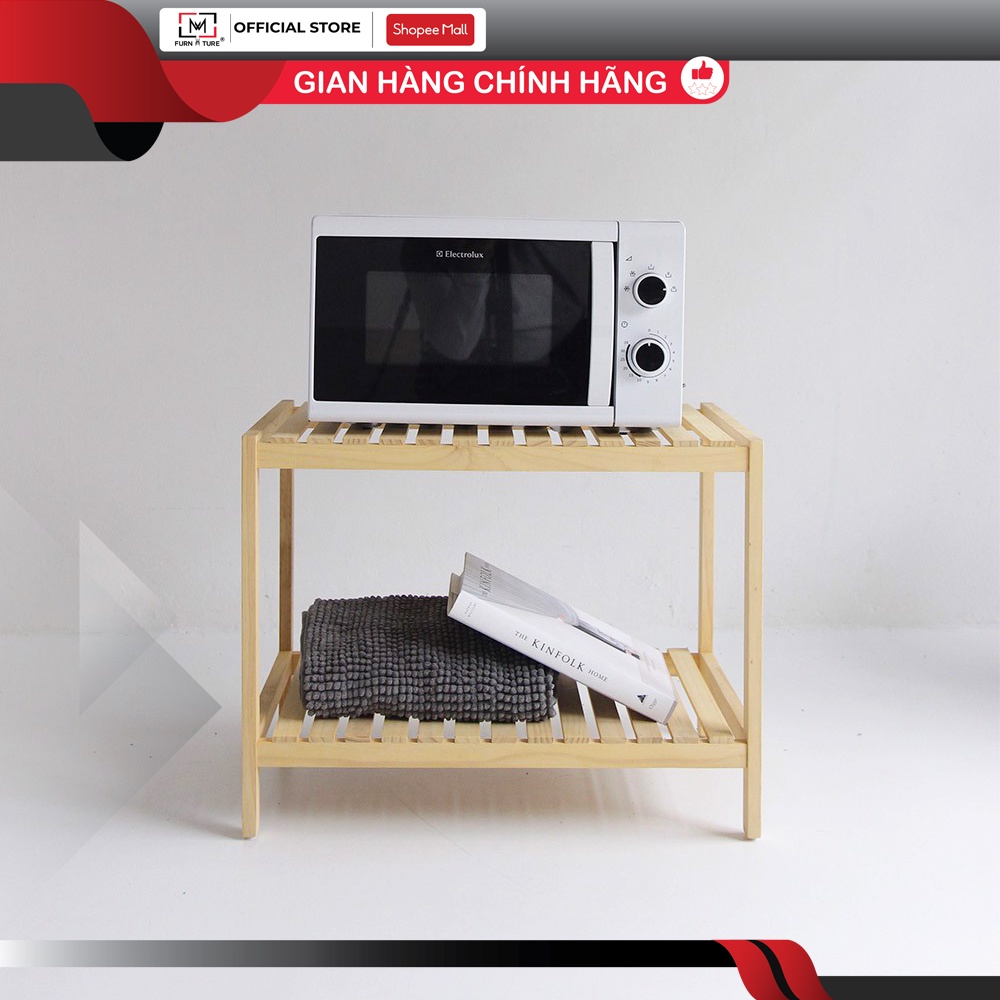 Kệ để lò vi sóng gỗ 2 tầng lắp ráp 60x39.5x46 thương hiệu MW FURNITURE - Nội thất
