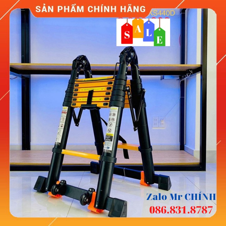 [ Free Ship ] Thang nhôm rút đôi Chữ A (1.9M+1.9M) - Sơn tĩnh điện. Tải trọng 300kg [ SẴN HÀNG ] HÓT