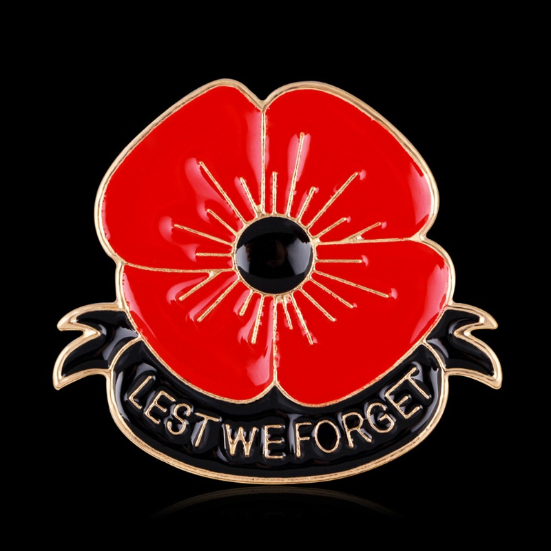 Blg Ghim Cài Áo Kim Loại Hình Hoa Lest We Forget Day