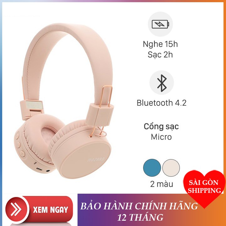 Tai nghe chụp tai bluetooth Mozard K8 chính hãng pin trâu âm thanh dày chắc siêu bền