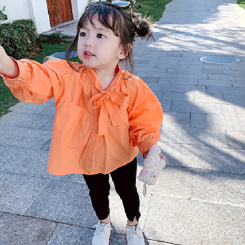 Quần legging denim có nút màu trơn thời trang Hàn cho bé gái