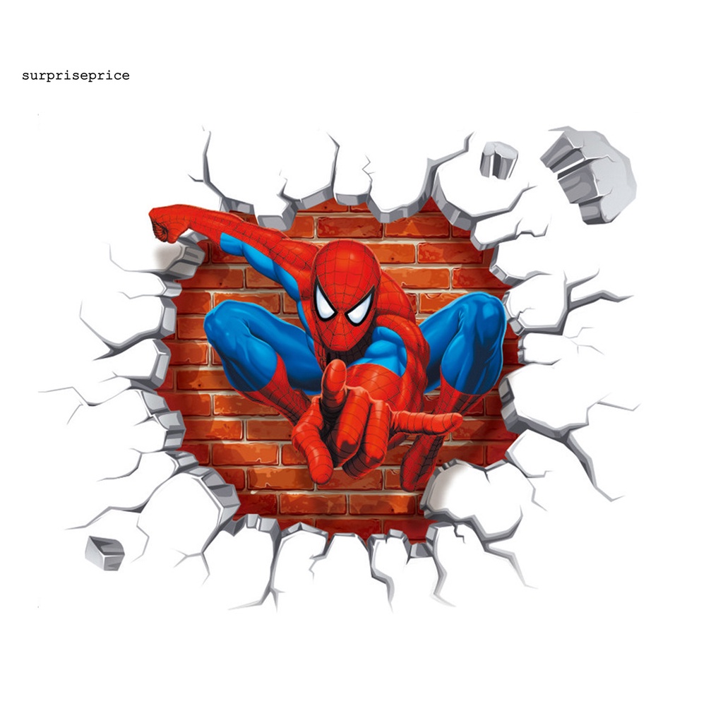 Sticker Dán Tường Pvc Hình Người Nhện Theo Phong Cách Hoạt Hình Dùng Trang Trí Phòng Trẻ Nhỏ