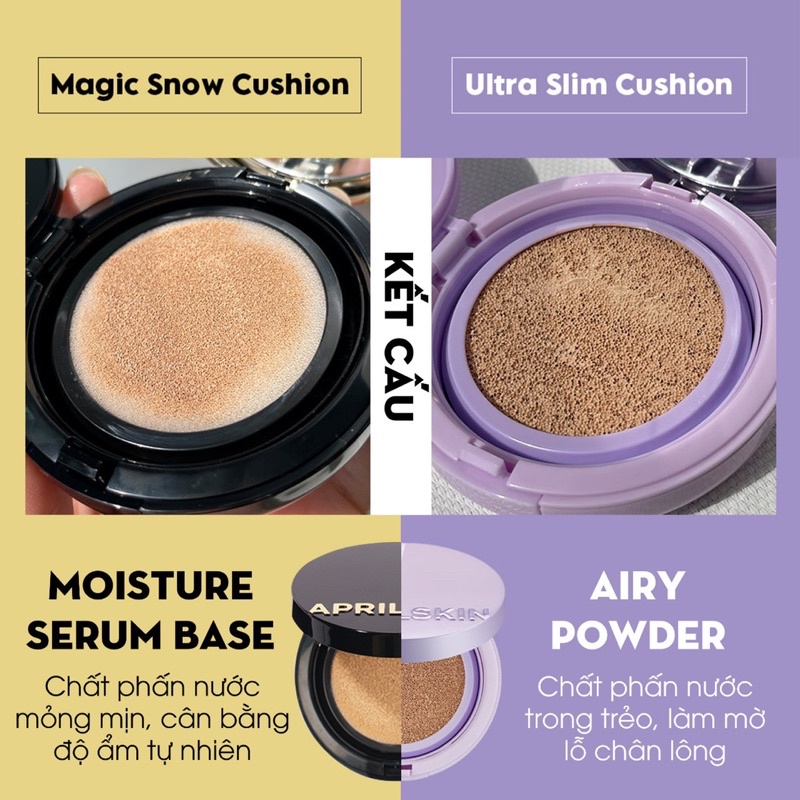 [MẪU MỚI 2022] Phấn Nước April Skin Magic Snow Cushion Galaxy Triple Cover Edition SPF50+ PA+++ 15g