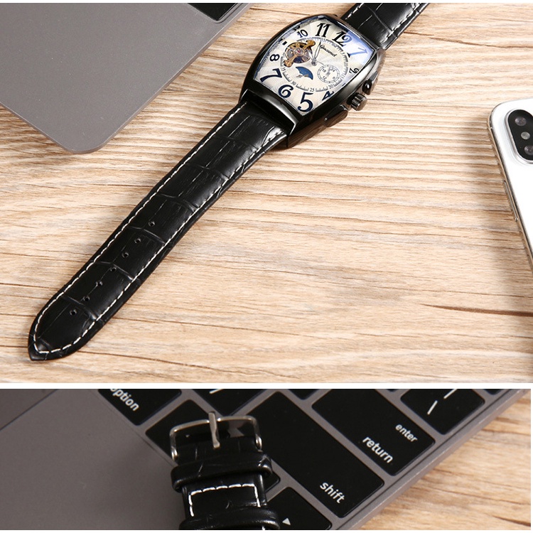 Đồng hồ nam chữ nhật máy cơ SEWOR Tourbillion GUcamel DM06 cao cấp