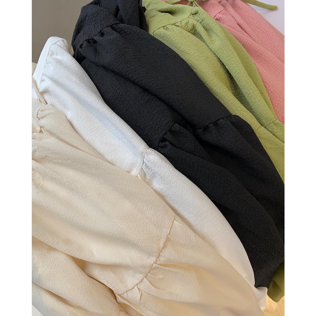 Váy Jennie tay rời xốp đũi madebymint mặc được 4 kiểu, váy hai dây đi biển, đi chơi, du lịch