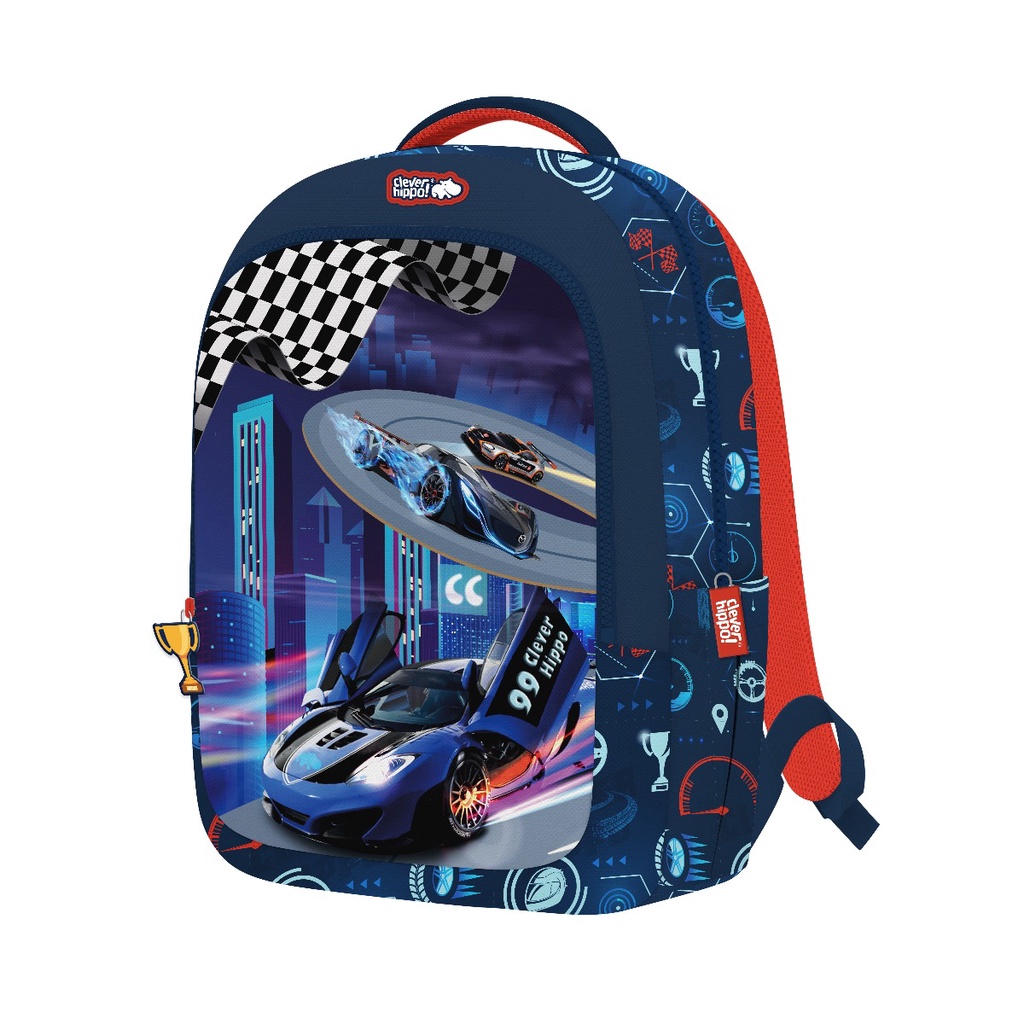 Ba Lô Cho Bé CLEVER HIPPO Easy Go - Racing Car Xanh Dương BR0110/BLUE