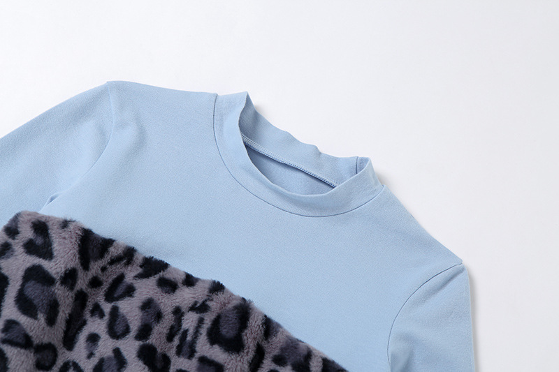 Áo Croptop Tay Dài Hoạ Tiết Da Báo Thiết Kế Đơn Giản Hợp Thời Trang