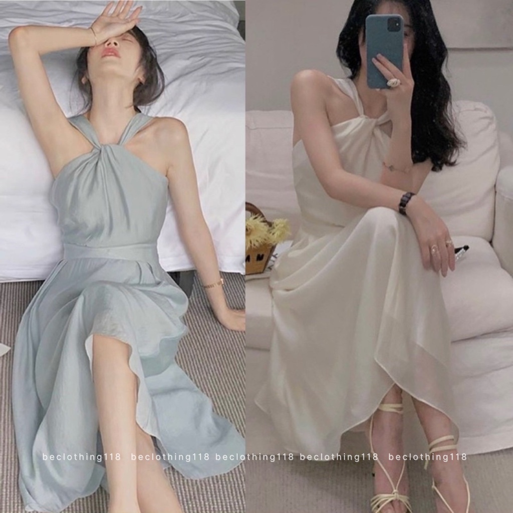 ĐẦM MIDI CỔ YẾM DÂY CHÉO