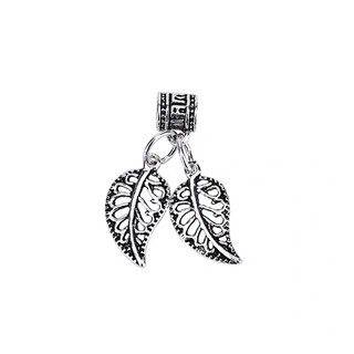 charm bạc treo lá đôi