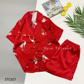 Myna Pyjamas - Bộ lụa satin Cộc Đùi hình
