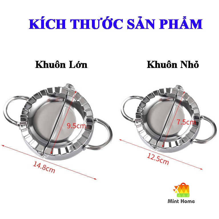 Khuôn làm bánh xếp, há cảo, sủi cảo tôm thịt, bánh bột lọc, khuôn làm bánh cho bé bằng inox 304 thép không gỉ cao cấp