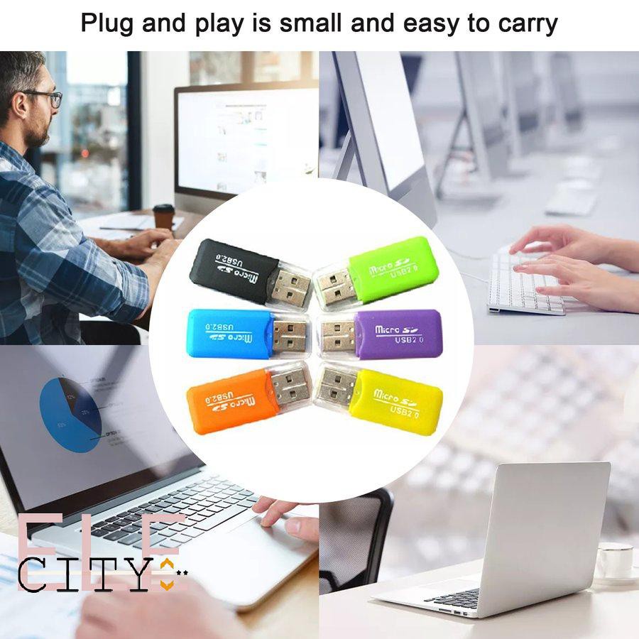 ✨ELE✨Lightweight And High Speed Memory Card Reader USB2.0 Memory Card Reader