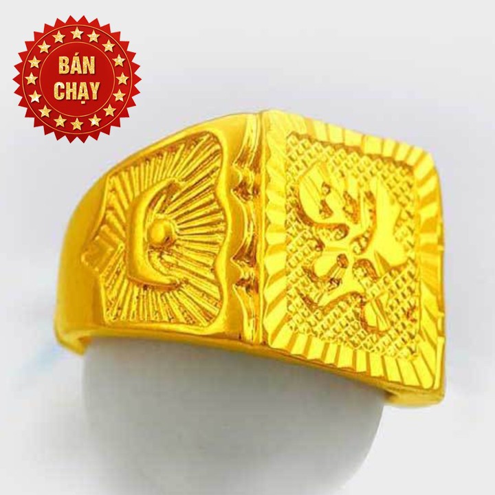 Nhẫn Nam mạ Vàng Chữ Phúc Lộc Thọ - Đủ size ( cực sang chảnh )