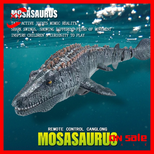 Đồ Chơi Tàu Ngầm Điều Khiển Từ Xa Khủng Long Mosasaurus Có Đèn Phun Nước Cho Trẻ Em