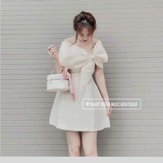 Váy Thiết Kế Cao Cấp. Váy Thiết Kế nơ ngực, hở vai độc đáo, phong cách trẻ trung - Puzaluxury | BigBuy360 - bigbuy360.vn