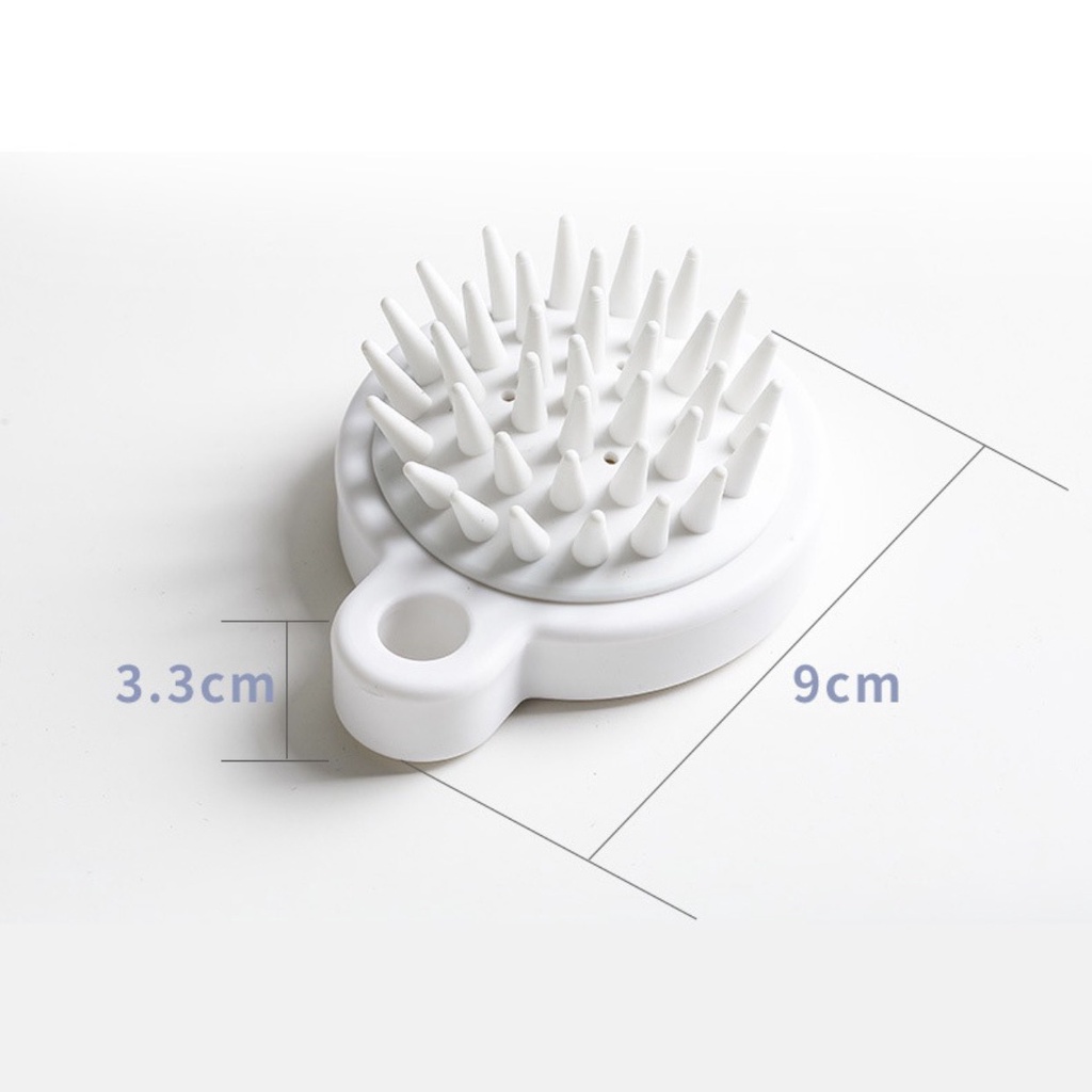 Lược Gội Đầu Silicon MUJI Nhật Bản/ Cục Bàn Chải Gội Massage Da Đầu - Giảm Rụng Tóc - Kích Thích Mọc Tóc