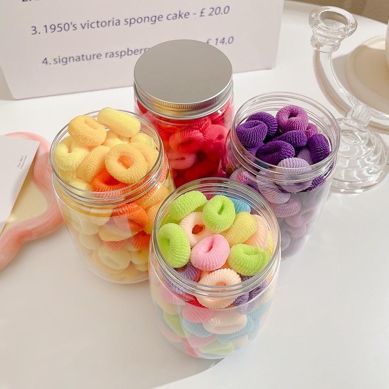 Set 100 Dây Chun Buộc Tóc Nhiều Màu Sắc Dễ Thương Cho Bé Gái