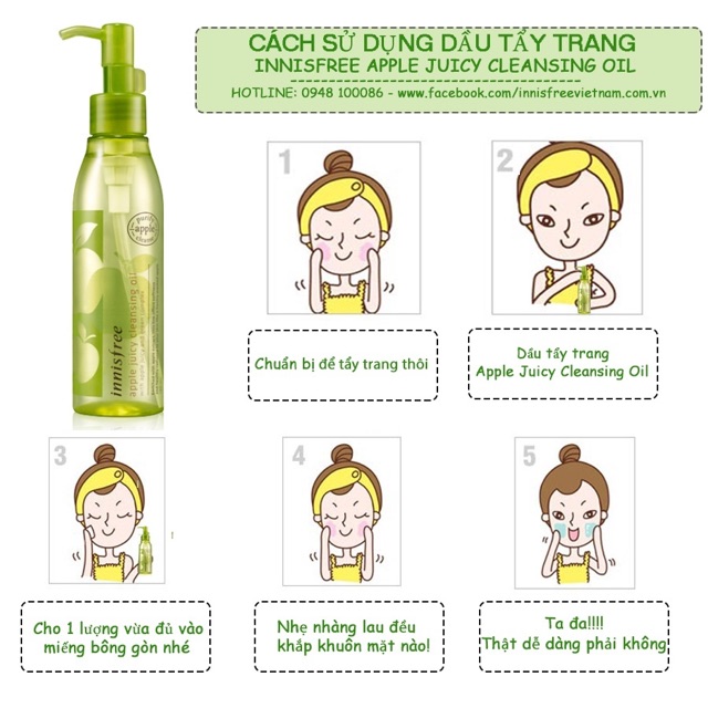 DẦU TẨY TRANG INNISFREE APPLE JUICY CLEANSING OIL