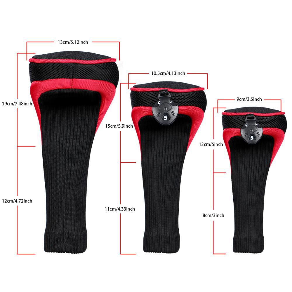 3 Vỏ bọc vải lưới bảo vệ đầu gậy đánh golf gỗ cổ dài 1680D 1 3 5 Fairway All Fairway And Driver