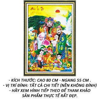 Tranh đính đá 5d - phúc lộc thọ 08 - tranh minh hiền