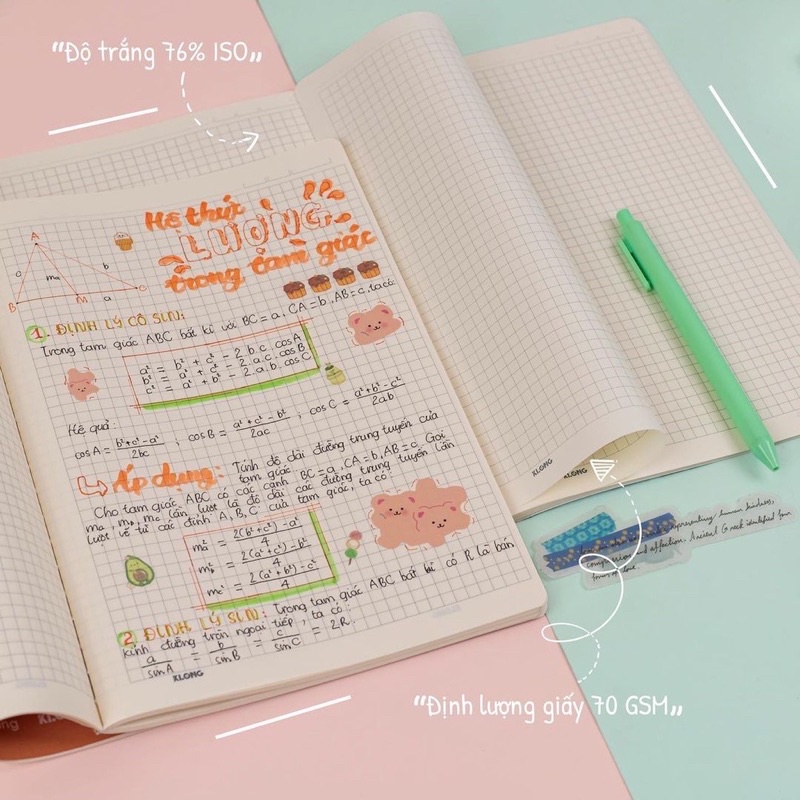 Tập Vở caro MATH NOTEBOOK KLONG 120 trang/200 trang