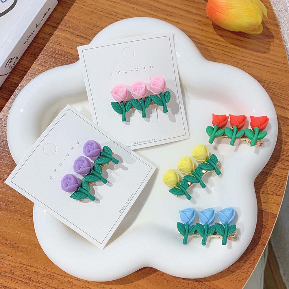 Set 2 Kẹp Tóc Hoa Hồng Phụ Kiện Chụp Ảnh