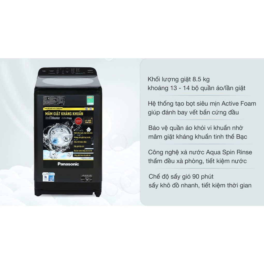 Máy giặt Panasonic 8.5 Kg NA-F85A9BRV  - Điện Máy Kho Rẻ