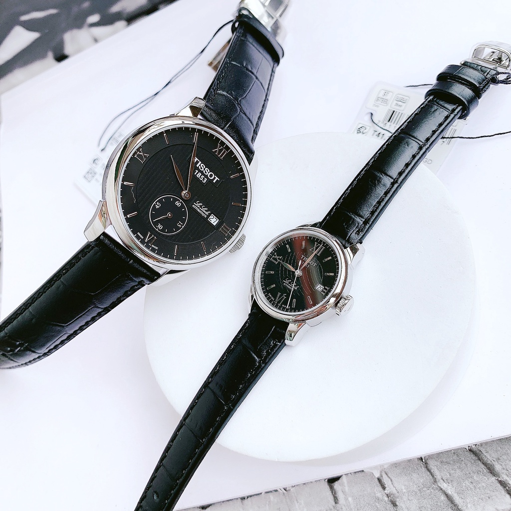Đồng hồ đôi nam nữ dây da Tissot LeLocle Black T006.428.16.058.01