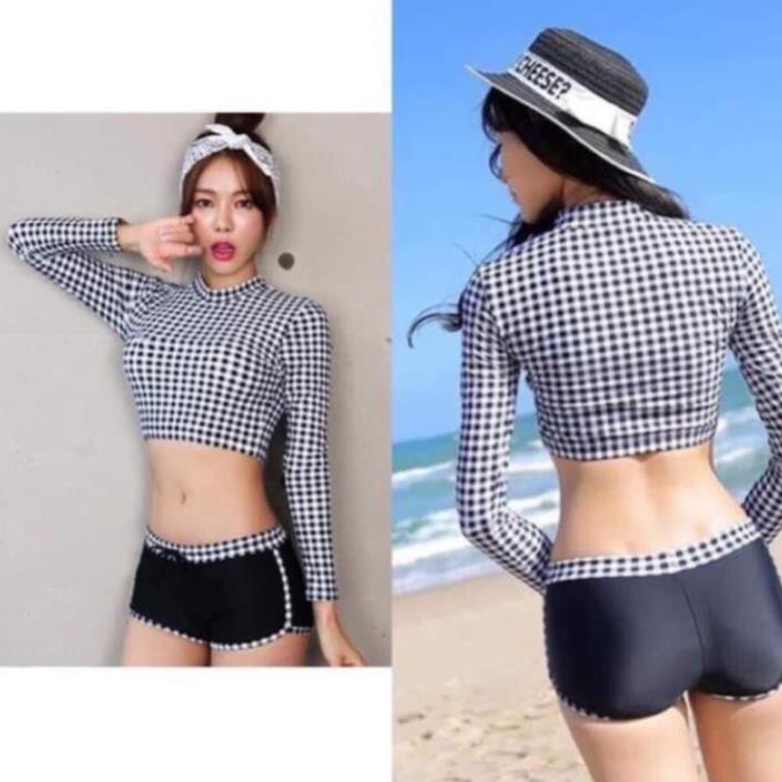 SẴN Áo Crtop Tay Dài Sẵn Mút Ngực Áo Bơi Nữ Lẻ Nhiều mẫu ྇ ཾ ་ ་