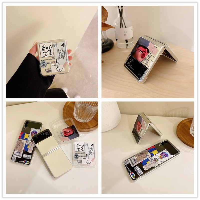 Ốp điện thoại PC cứng trong suốt chống sốc cho Samsung Galaxy Z Flip 3 5G PC
