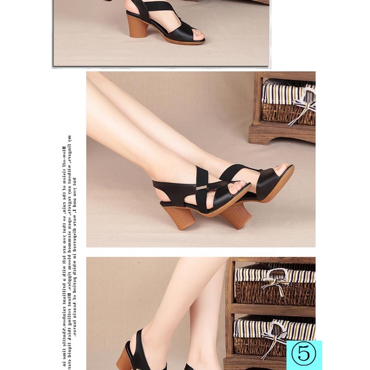 Giày Sandal Da Mềm Đế Dày Chống Trượt Thời Trang Mùa Hè 2020 Cho Phụ Nữ Trung Niên